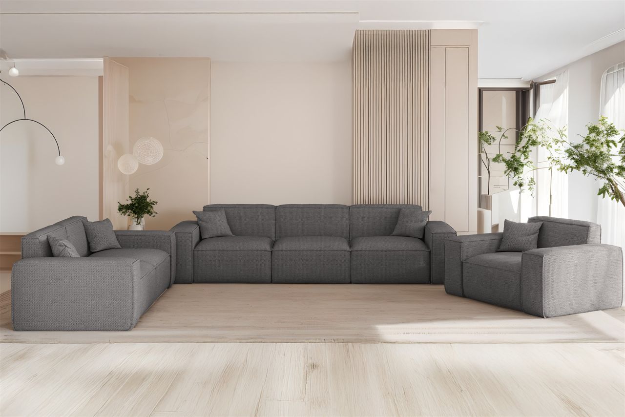 Sofaset ersofa CELES PREMIUM 3-2-1 in Stoff Artico Grau