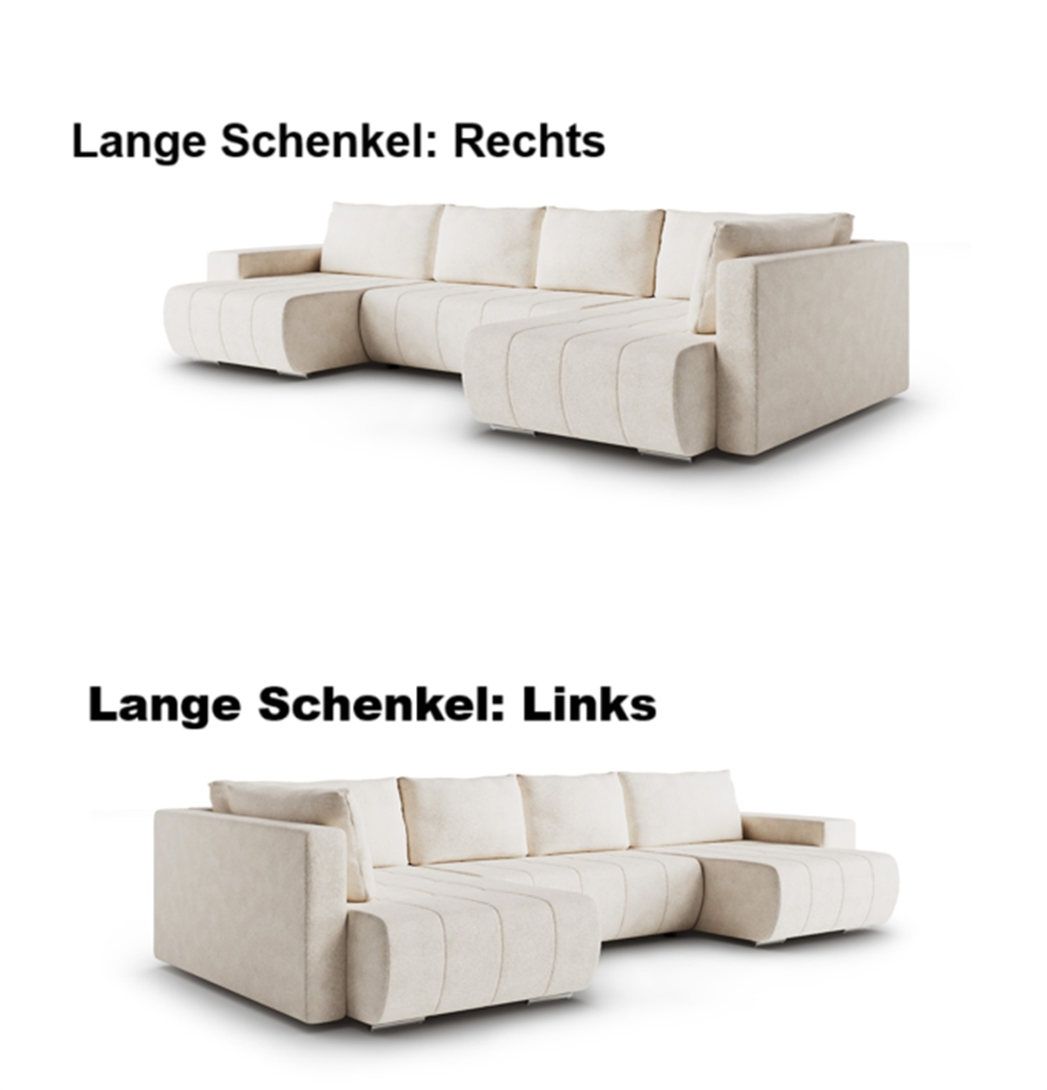 Polster Rostbraun Wohnlandschaft Schlafsofa ARMANDA in Stoff Blur Rostbraun langer ...