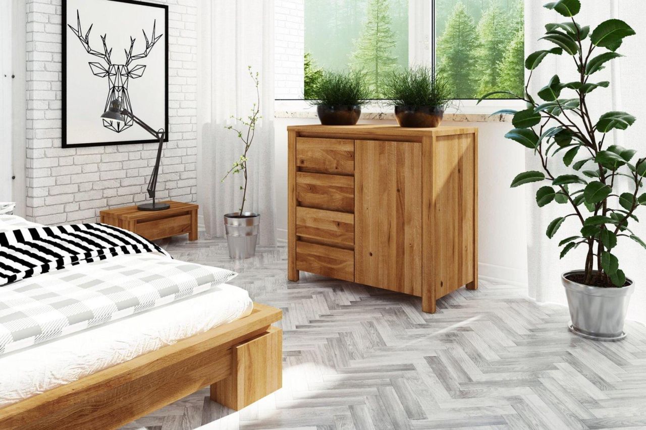 Kommode Schrank MAISON Eiche massiv 80x77x45 cm
