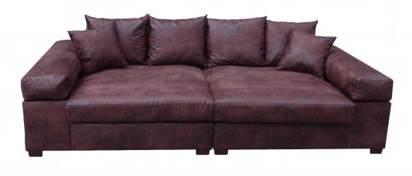 Big Sofa Couchgarnitur Megasofa Riesensofa GULIA -Gobi 4 Vintage-Braun