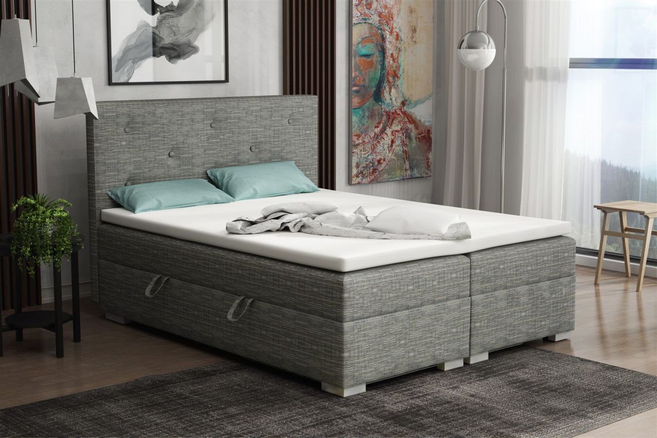 Boxspringbett Schlafzimmerbett PADUA 140x200cm inkl.Bettkasten