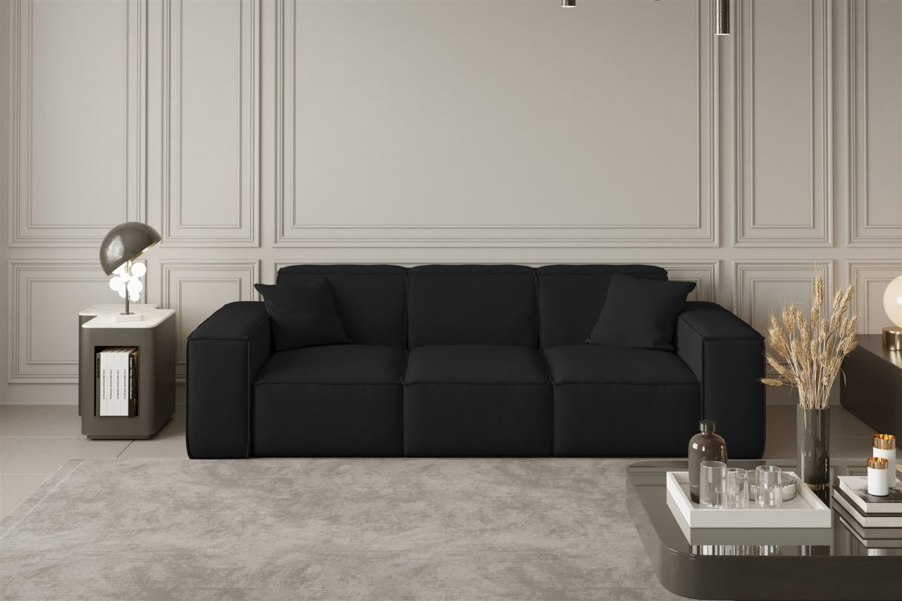 Sofa ersofa CELES 3-Sitzer in Stoff Opera Velvet Schwarz