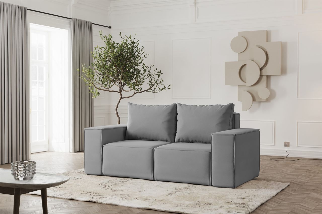 Sofa ersofa ESTELLE 2-Sitzer in Stoff Opera Velvet Grau