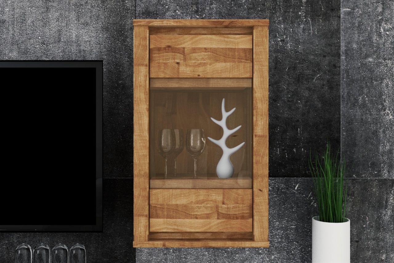 Hängevitrine Wandschrank MAISON Eiche massiv 45x76x35 cm