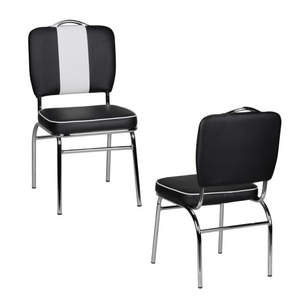 Esszimmerstuhl American Dream 50er Jahre Retro Schwarz Weiss