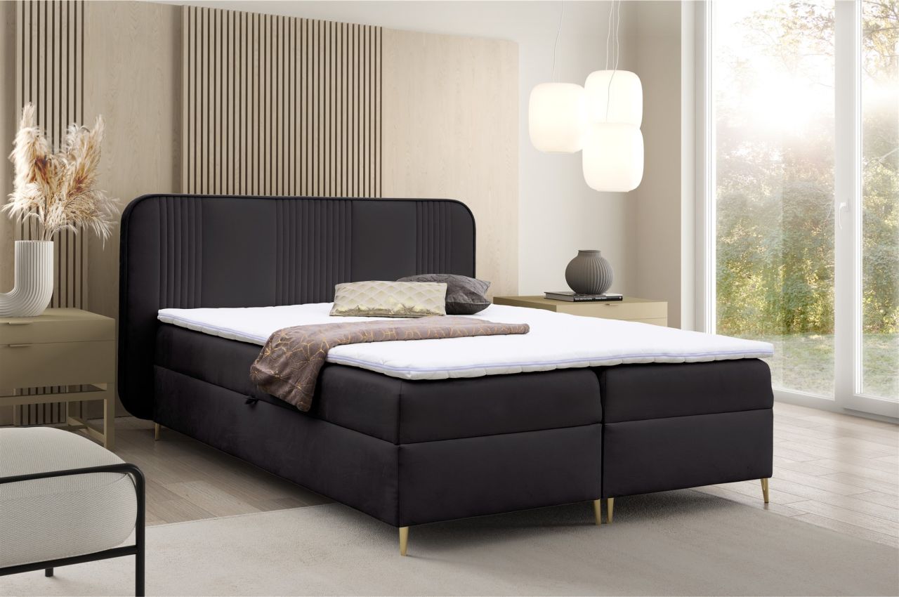 Boxspringbett Schlafzimmerbett AVERY PREMIUM 180x220cm Stoff Magic Velvet Sch...