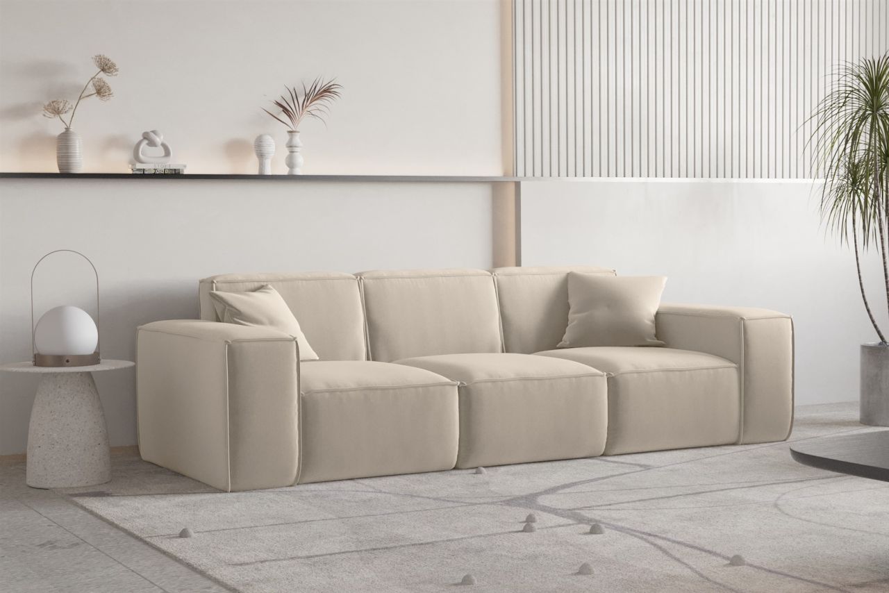 Sofa ersofa CELES PREMIUM 3-Sitzer in Stoff Opera Velvet Beige