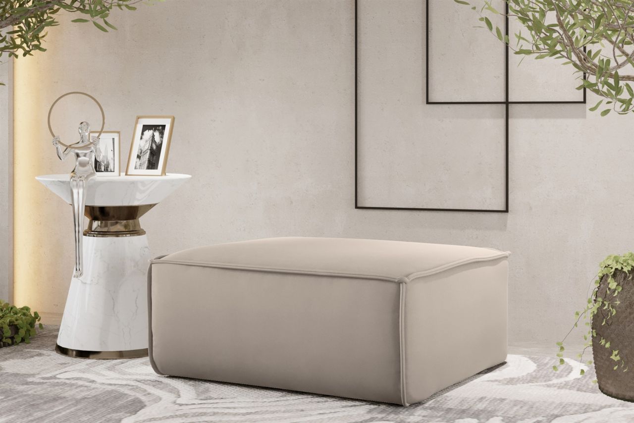 Polsterhocker erhocker CELES PREMIUM 85x85 cm Stoff Opera Velvet Sand