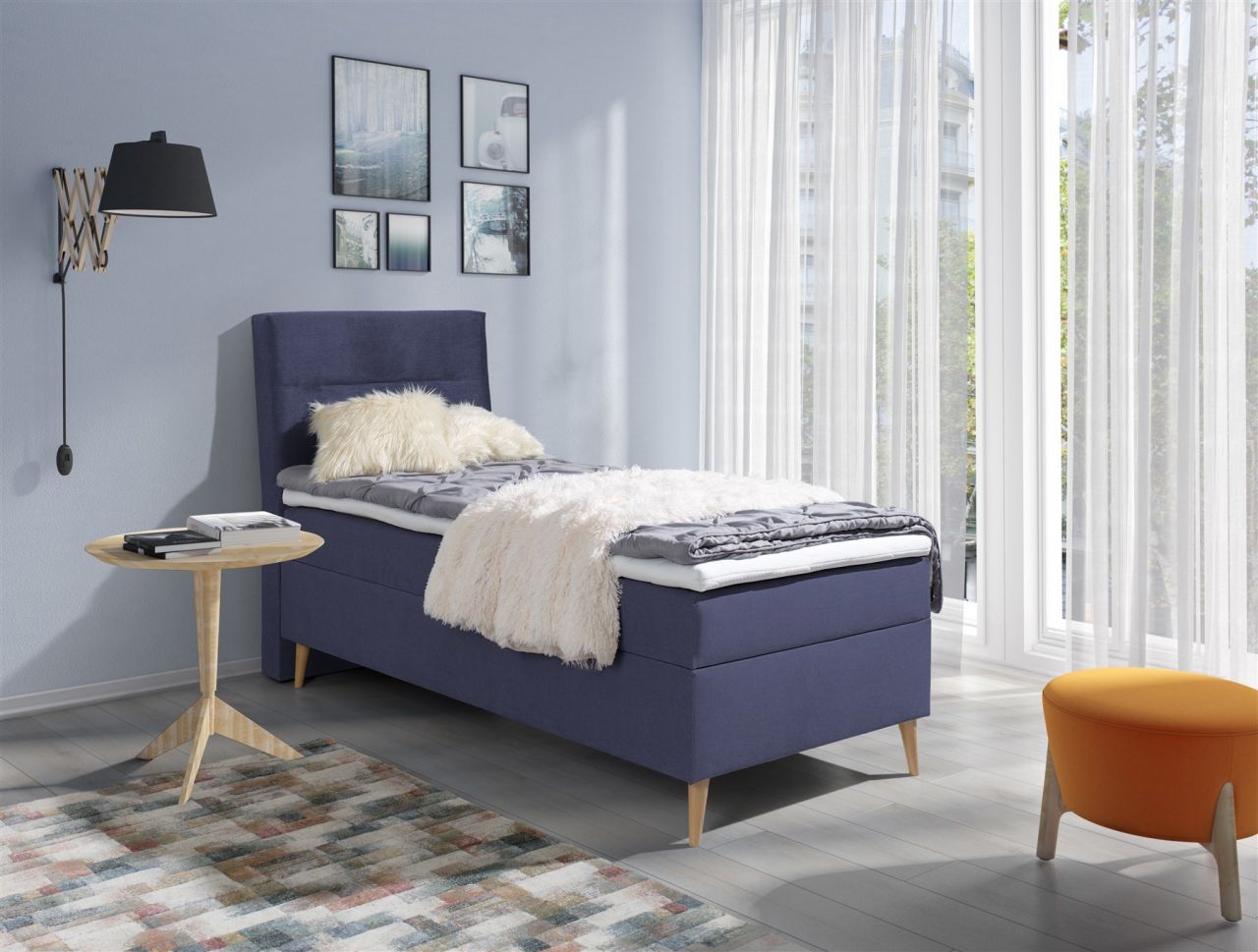 Boxspringbett Schlafzimmerbett TIAGO 100x200cm inkl.Bettkasten