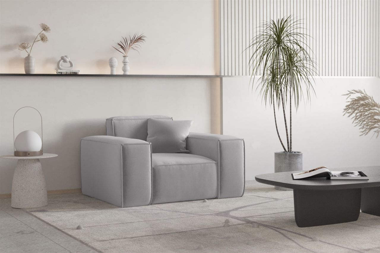 Sessel ersessel CELES PREMIUM in Stoff Opera Velvet Hellgrau