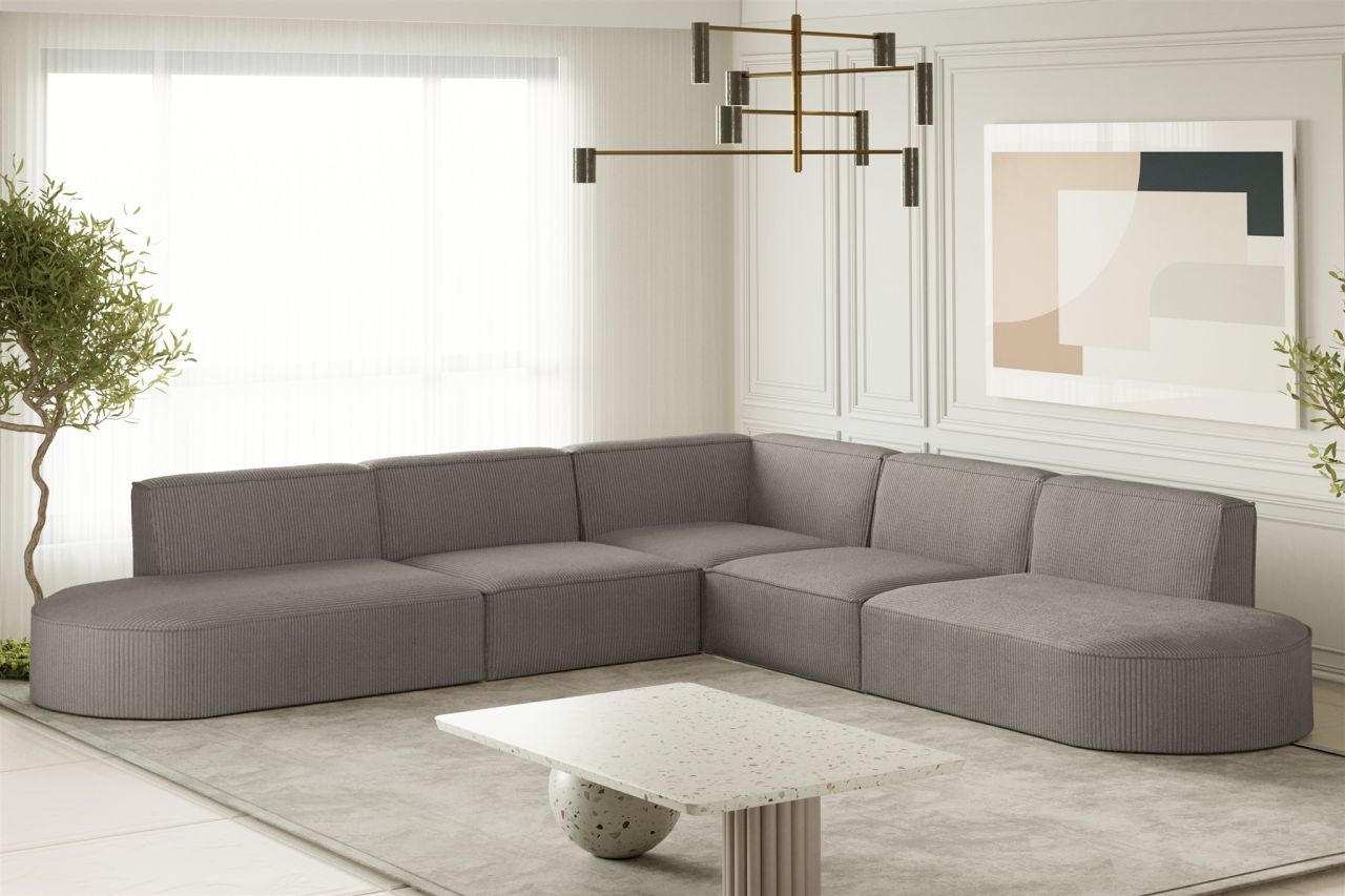 OUTLET Ecksofa ersofa PALMA in Stoff Scala Grau Seite Universal