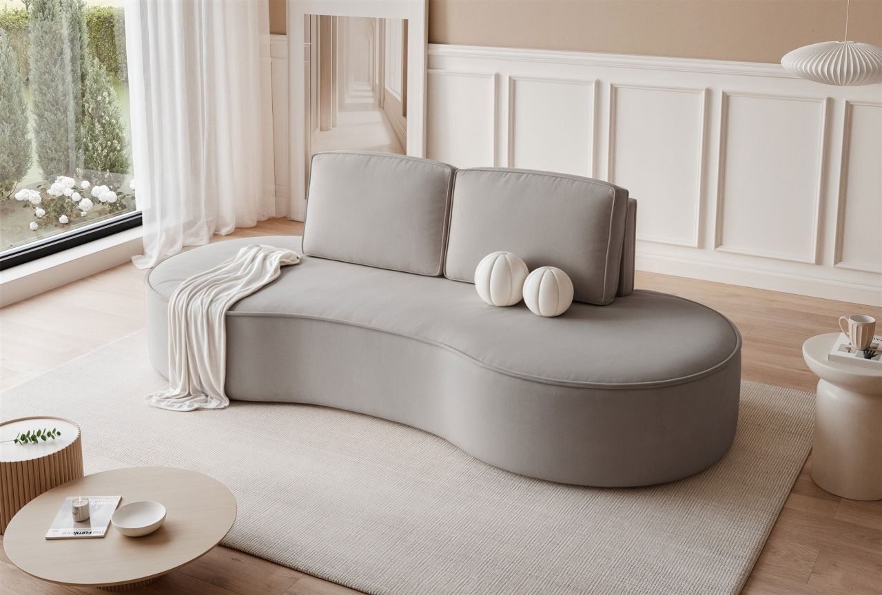 Sofa ersofa ARLET 3-Sitzer in Stoff Riviera Hellgrau