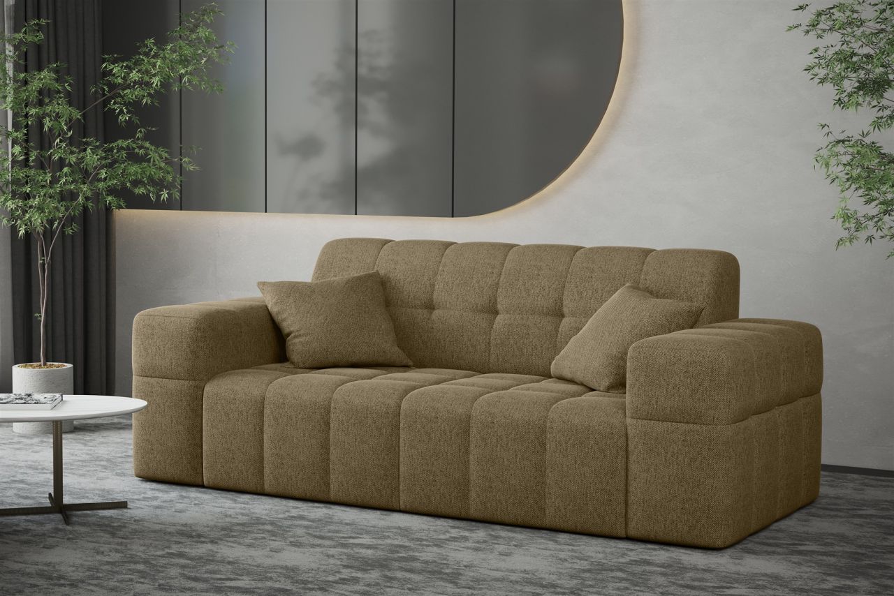 Sofa ersofa NANCY 2-Sitzer in Stoff Neve Hellbraun