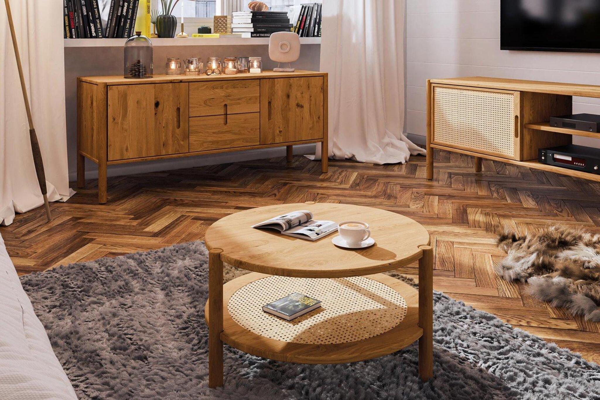 Couchtisch Tisch SAGA Eiche massiv 60x60 cm | Couchtisch | Serie SAGA aus Eiche Massivholz | Wohn-& Essbereich Serien aus Massivholz