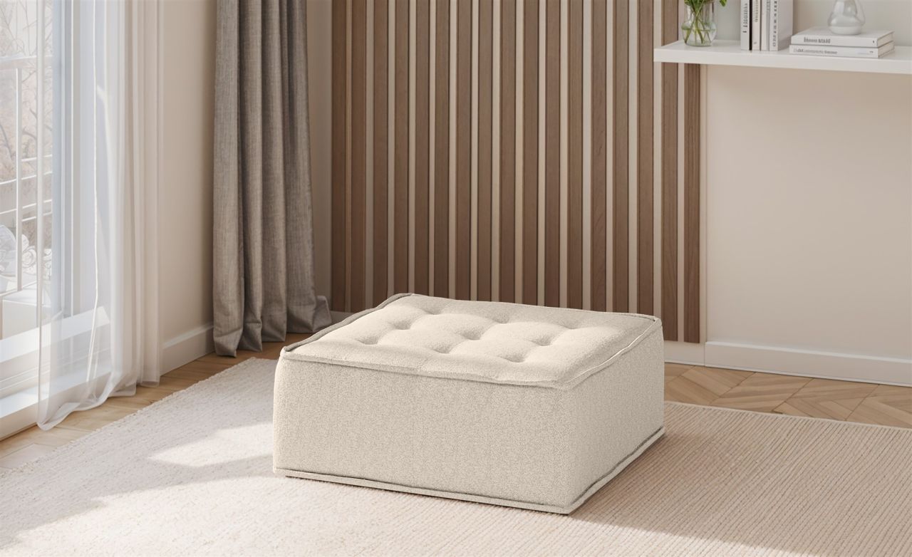 Polsterhocker Modul SANDE Stoff Alpine Beige