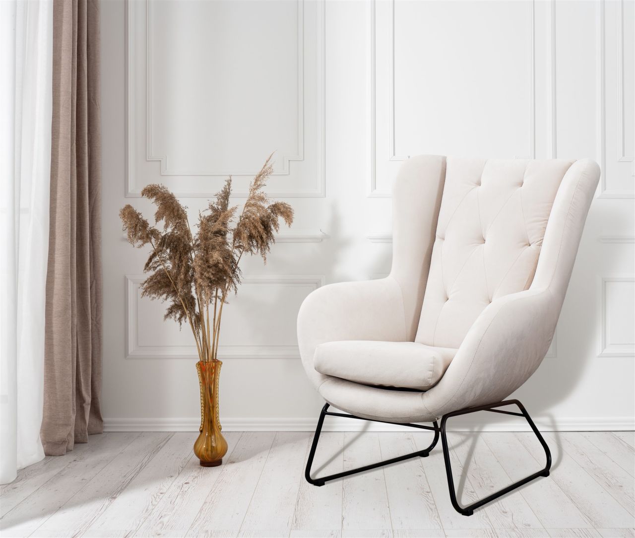 Sessel ersessel ARTEMIS in Stoff Kronos Altweiß