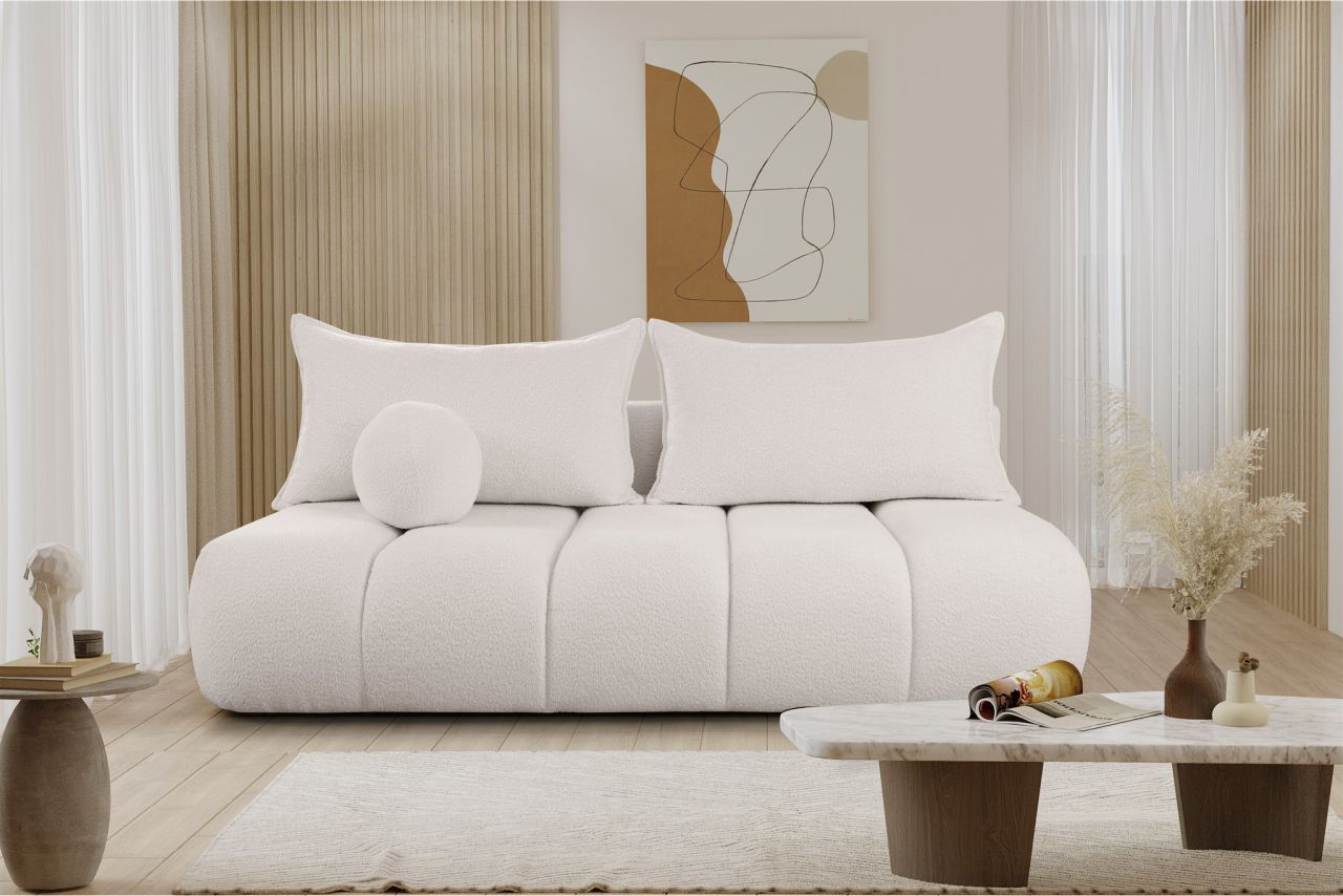 Schlafsofa ersofa Sofa 3-Sitzer ANZIA in Stoff Ascot Bukla Creme