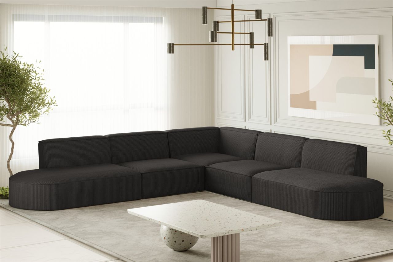 Ecksofa ersofa PALMA Stoff Scala Anthrazit Seite Universal