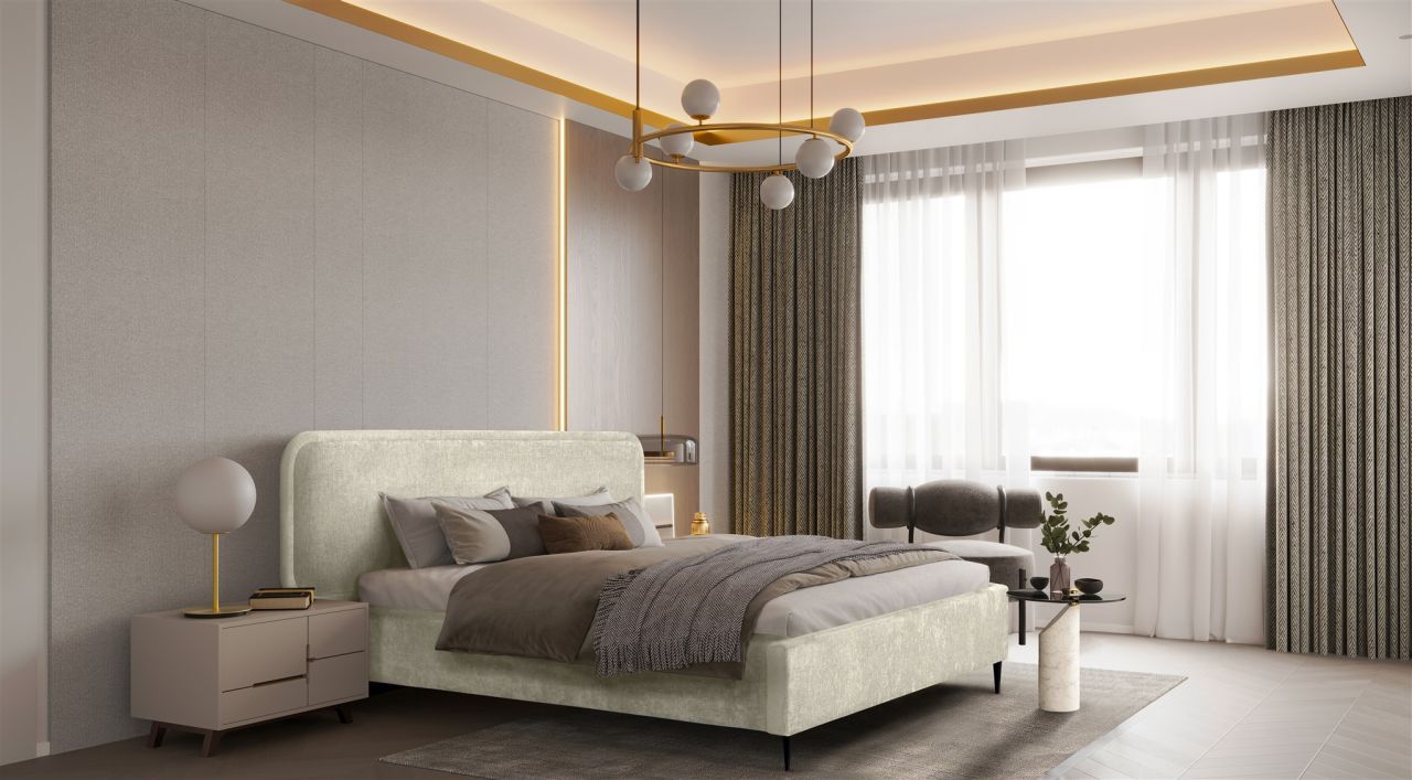 Polsterbett Doppelbett SPRINGS 160x200cm Komplettset Stoff Perfekt Harmony He...