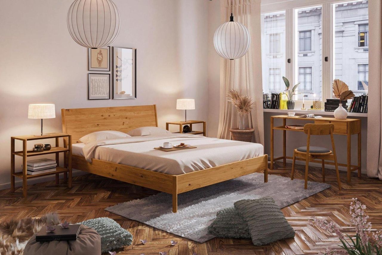 Massivholzbett Schlafzimmerbett SAGA Nr.1 Eiche massiv 120x200 cm