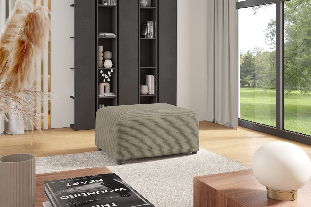 Polsterhocker erhocker Hocker MEGAN in Stoff Poso Beige