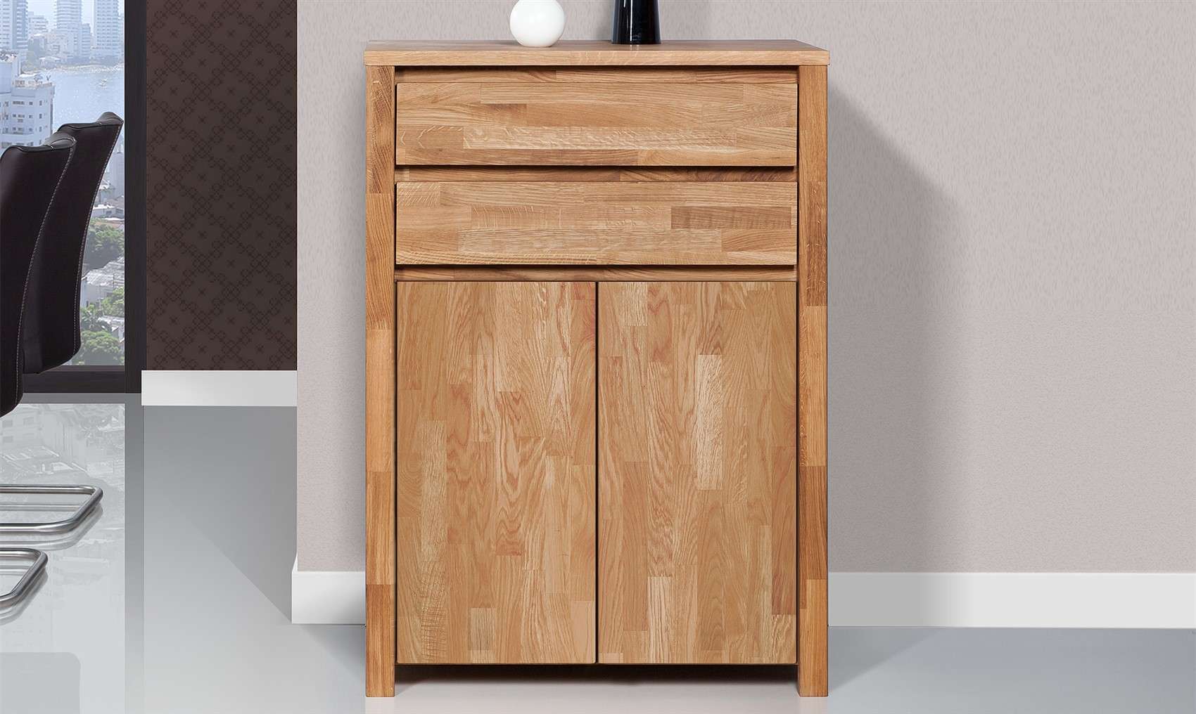 Kommode Hochschrank MAISON Buche massiv 80x112x45 cm | Kommode | Serie MAISON aus Buche Massivholz | Schlafzimmer Serien aus Massivholz