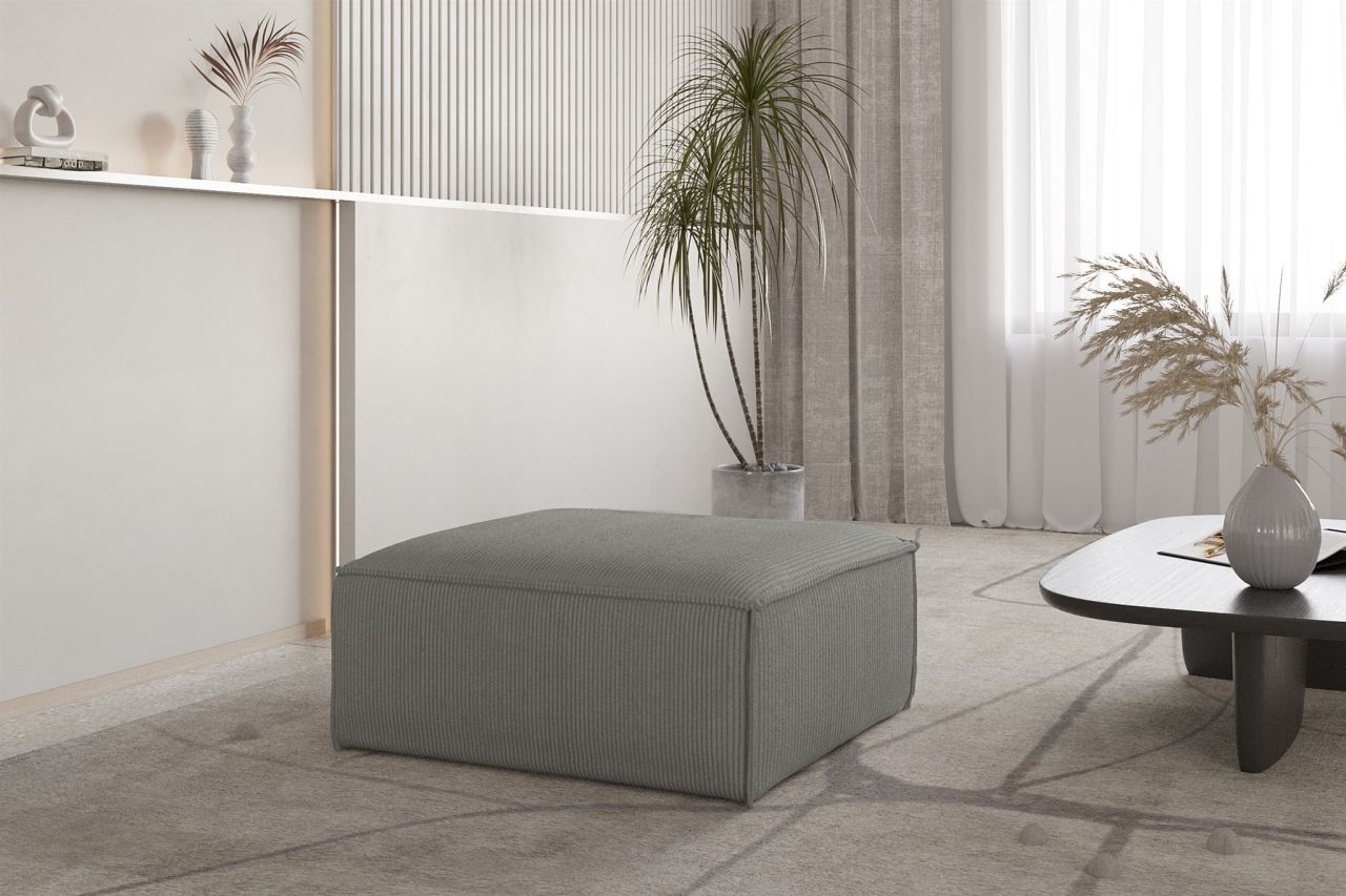 Polsterhocker erhocker CELES PREMIUM 105x105 cm in Stoff Scala Grau