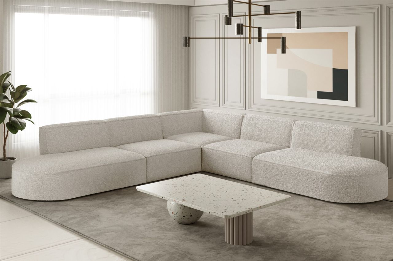 Ecksofa ersofa PALMA Stoff Ascot Beige Universal
