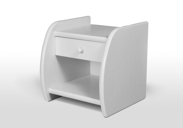 Nako Beistelltisch Nachttisch Chriss Kiefer Massiv- Weiss Lackiert