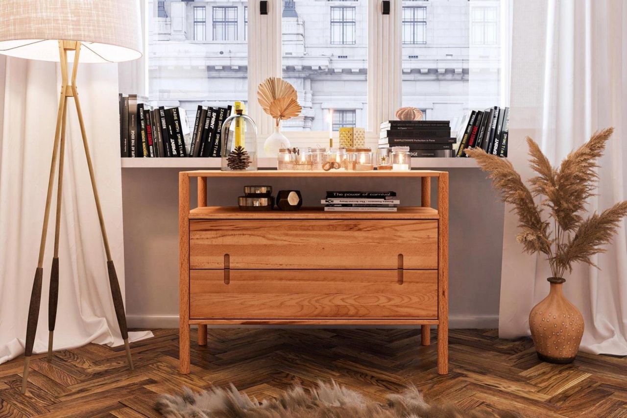 Kommode Schrank SAGA Buche massiv 108x84x46 cm