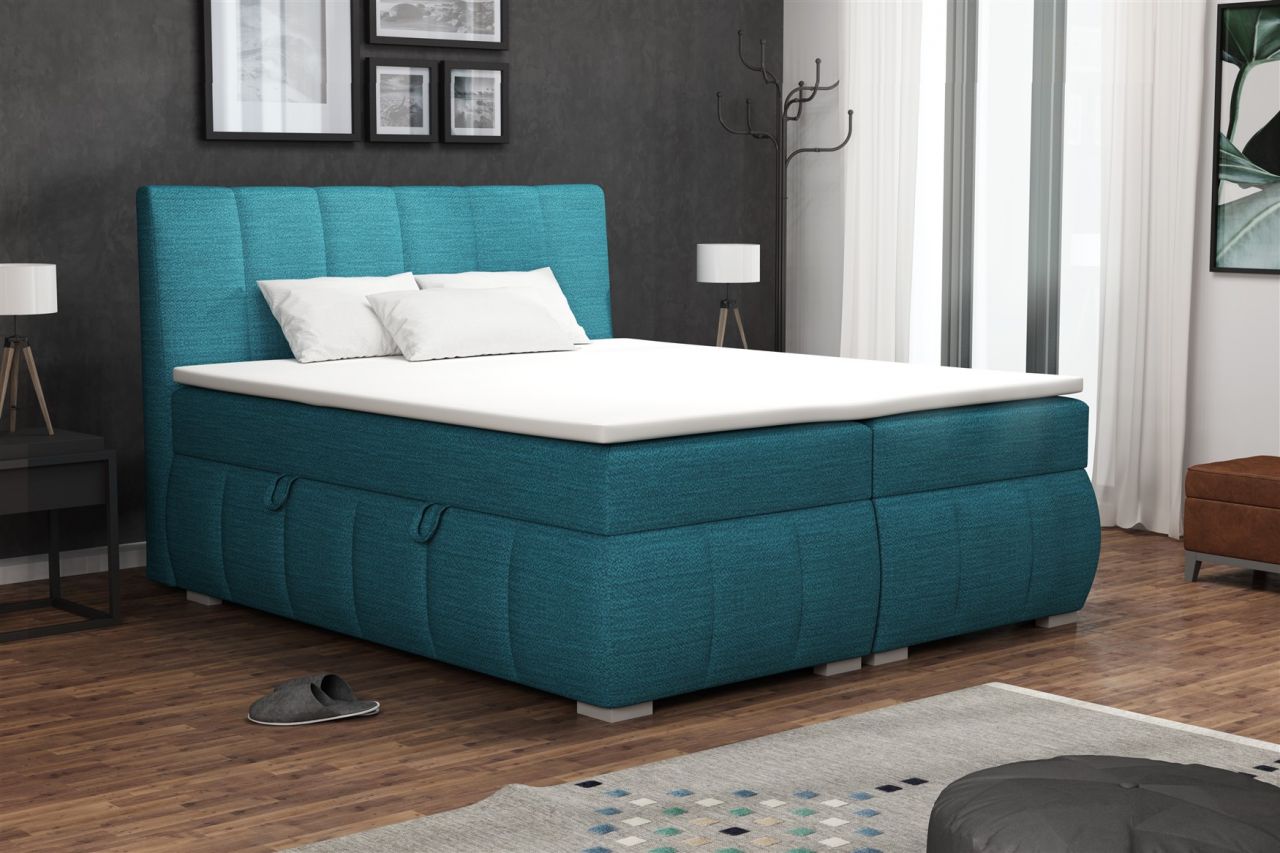 Boxspringbett Schlafzimmerbett VINCENZA 100x200cm inkl.Bettkasten