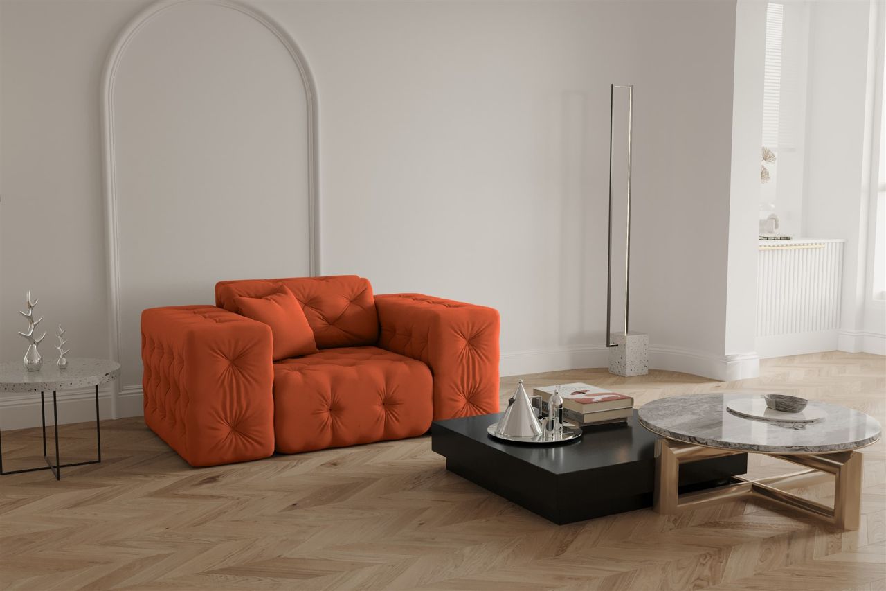 Sessel ersessel CHANTAL in Stoff Opera Velvet Orange