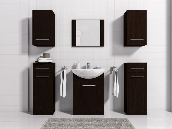 Badmöbel Set 7-Tlg Wenge matt PERM Nr.4 inkl.Waschtisch