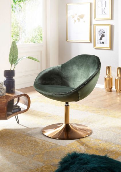 Clubsessel Relaxsessel Barsessel TULU Loungesessel Sessel in Samt Grün
