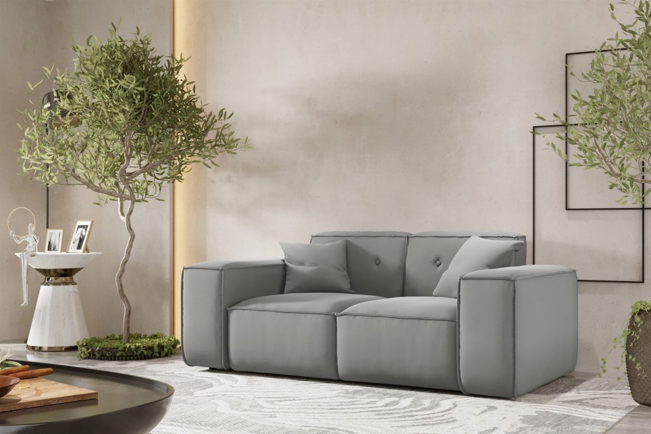 Sofa ersofa CESINA 2-Sitzer in Stoff Opera Velvet Steingrau