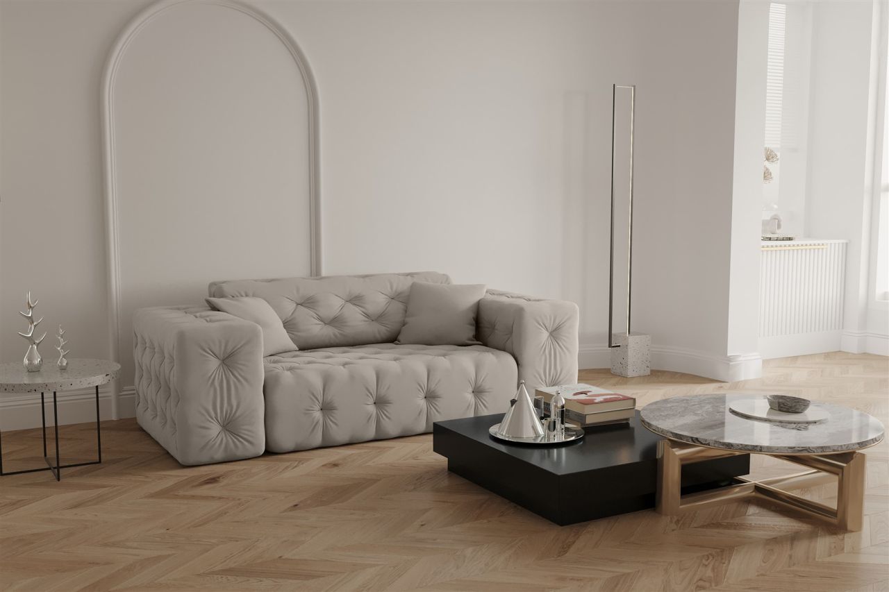 Sofa ersofa CHANTAL 2-Sitzer in Stoff Opera Velvet Cream