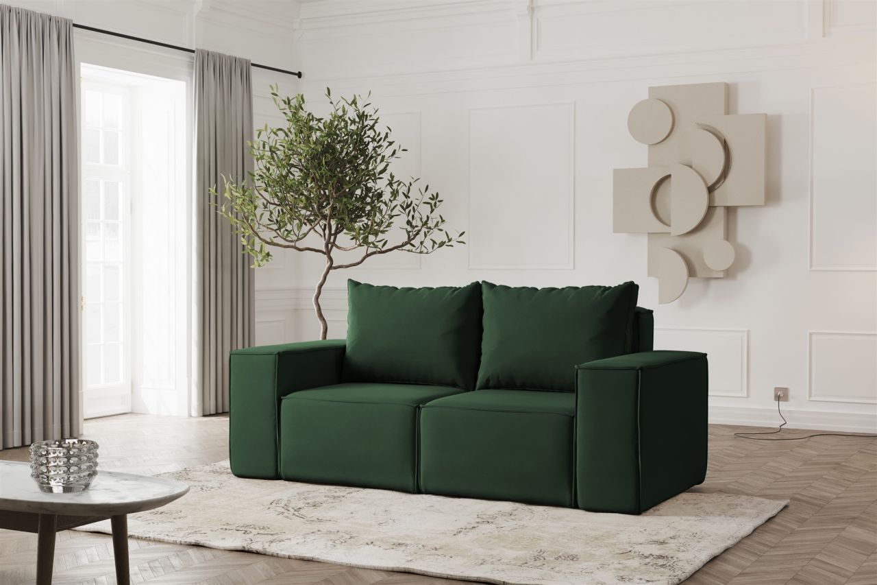 Sofa ersofa ESTELLE 2-Sitzer in Stoff Opera Velvet Dunkelgrün