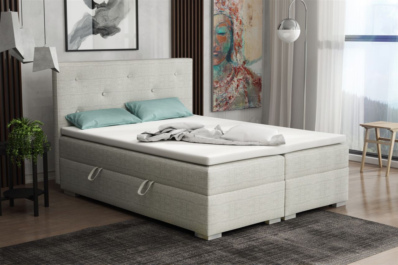 Boxspringbett Schlafzimmerbett PADUA 140x200cm inkl.Bettkasten