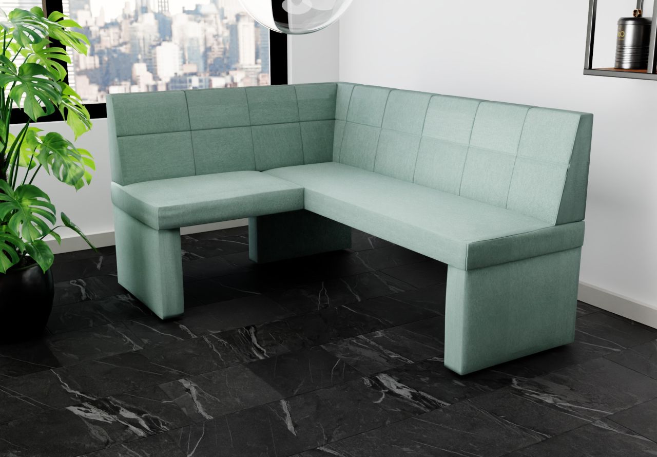 Eckbank Bank Küchenbank 168x128 cm BLAKE R Stoff Soro Türkis