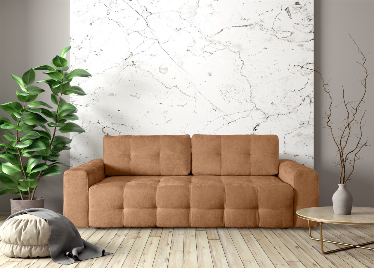 Schlafsofa ersofa Sofa 3-Sitzer ARIELLE in Stoff Perfect Harmony Hellbraun