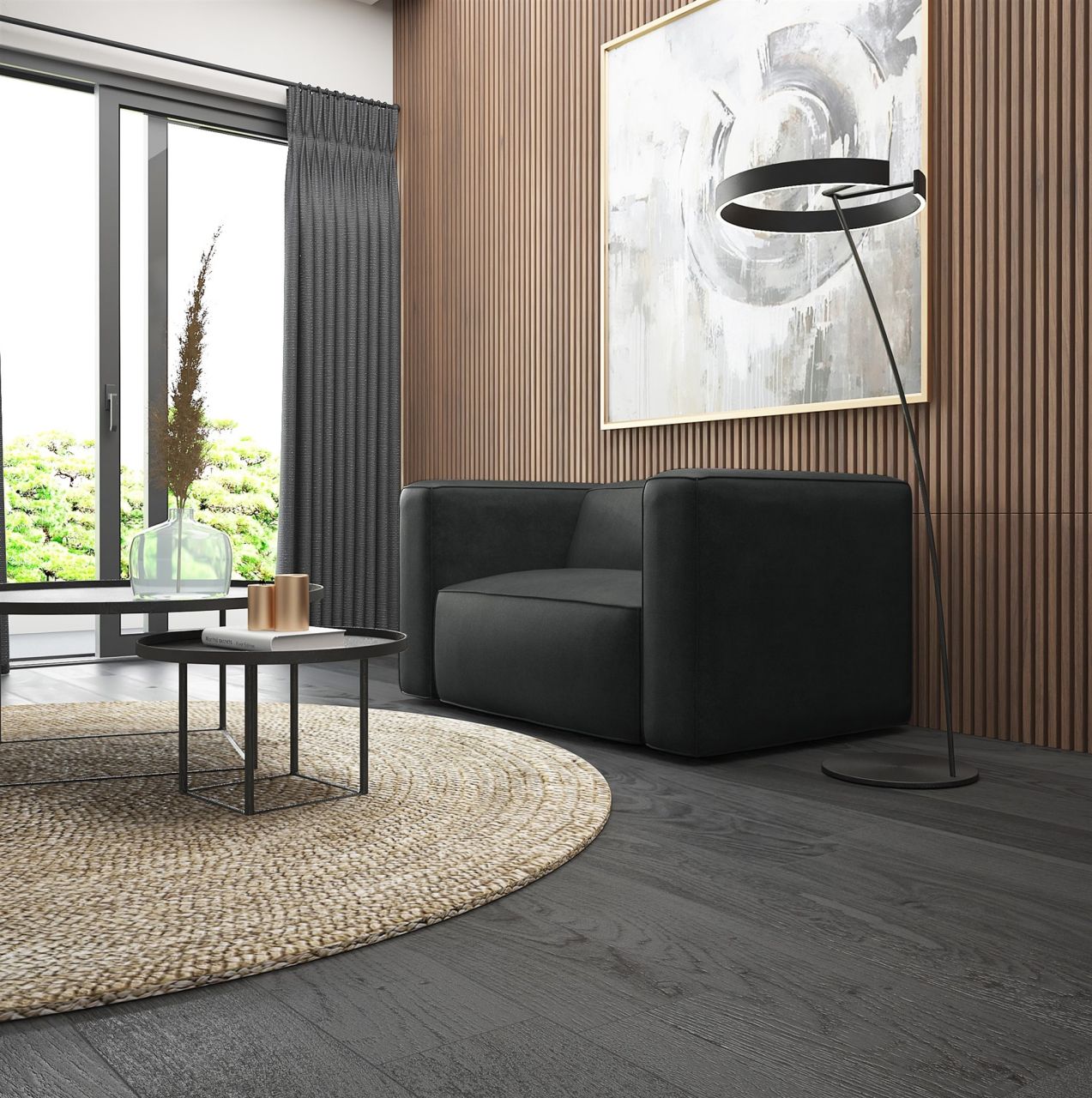 Sessel ersessel HELMER in Stoff Pola Anthrazit