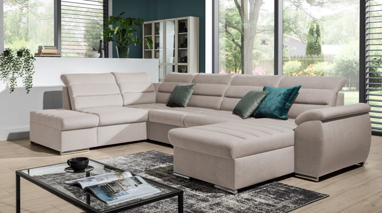 Couchgarnitur PASCARA U-Form mit Schlaffunktion-Beige /Otto.. Rechts