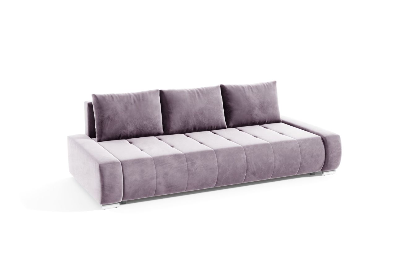 Sofa 3-Sitzer mit Schlaffunktion VOGAR Stoff Monolith Lila