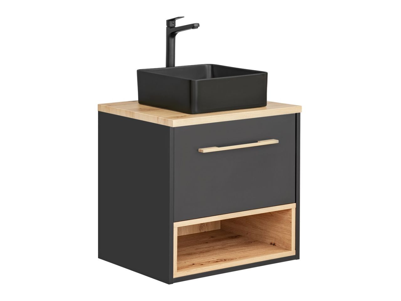 Waschbeckenunterschrank 3-tlg BURBON Graphit inkl.Aufsatzwaschtisch