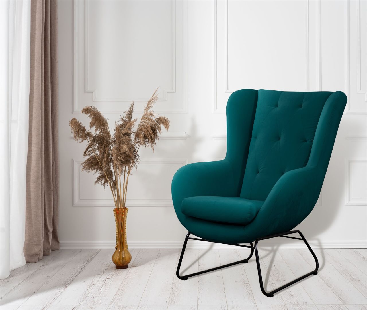 Sessel ersessel ARTEMIS in Stoff Kronos Meeresgrün