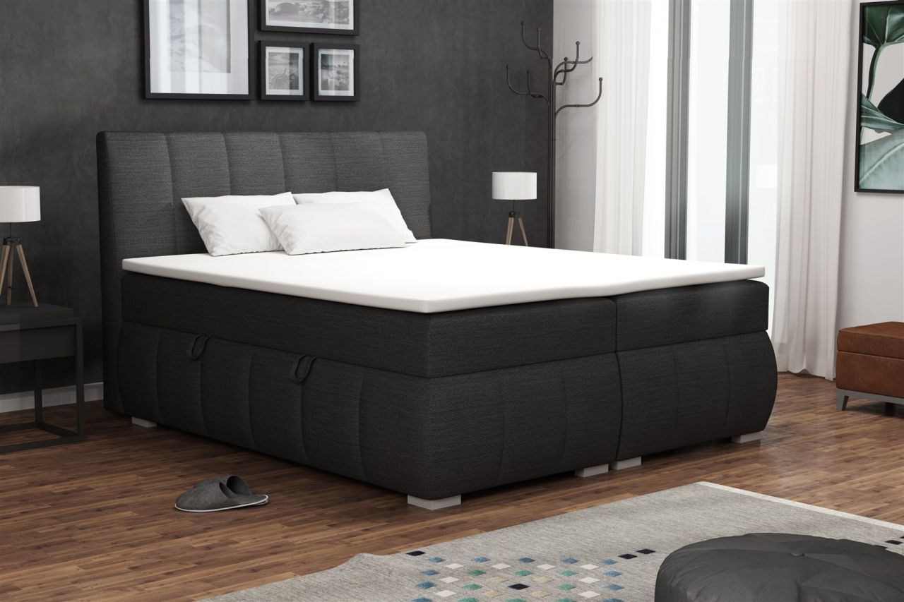 Boxspringbett Schlafzimmerbett VINCENZA 100x200cm inkl.Bettkasten