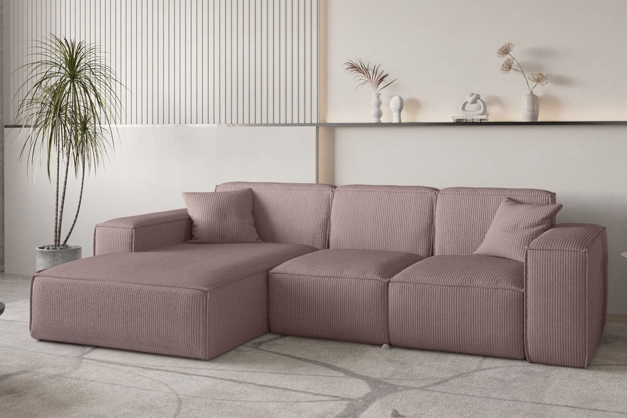 Ecksofa ersofa CELES PREMIUM in Stoff Scala Lavendel Ottomane Links