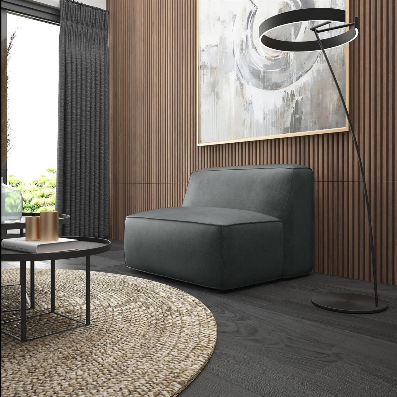 Sessel ersessel HELMER XS in Stoff Pola Dunkelgrau