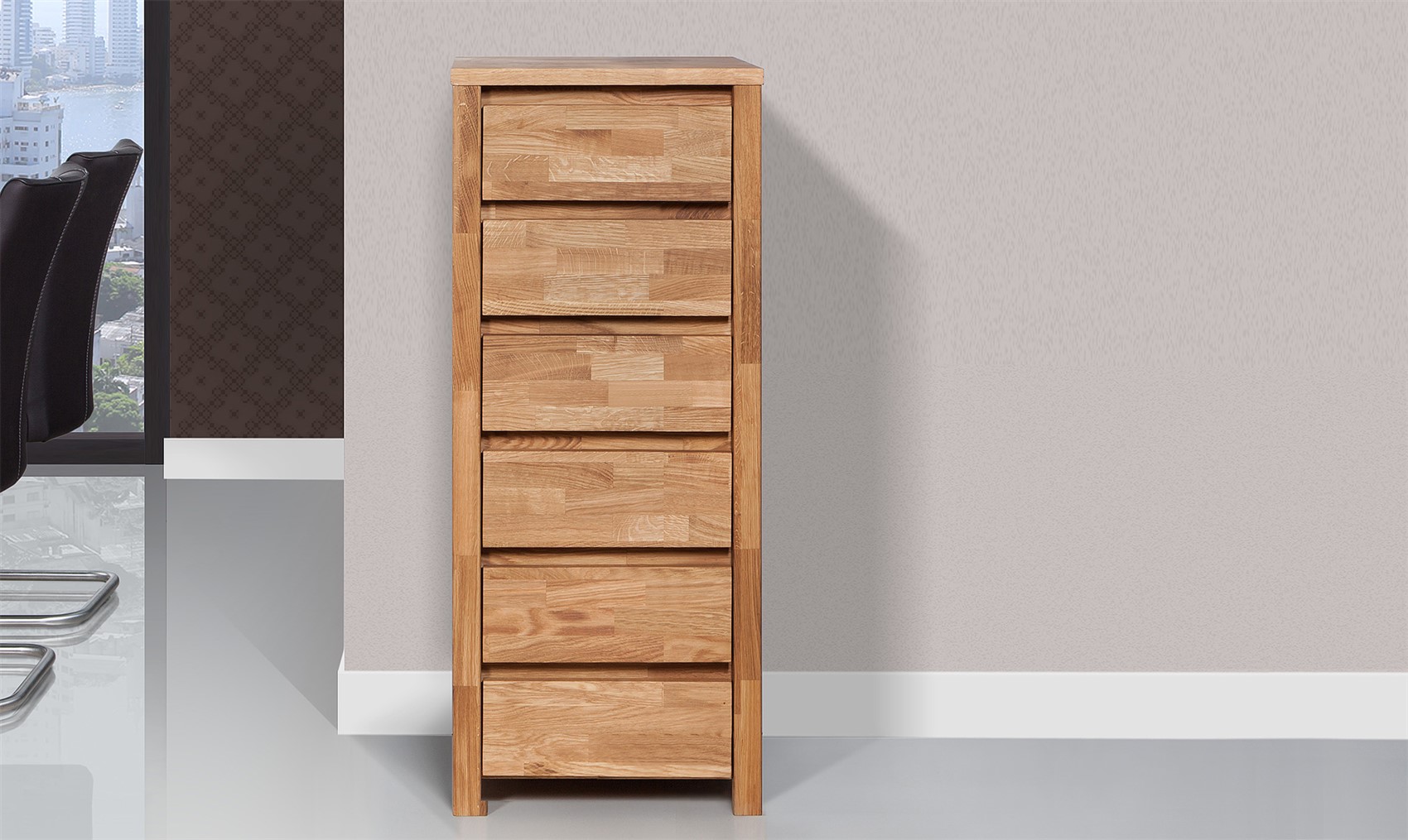 Kommode Hochschrank MAISON Buche massiv 45x112x45 cm | Kommode | Serie MAISON aus Buche Massivholz | Schlafzimmer Serien aus Massivholz
