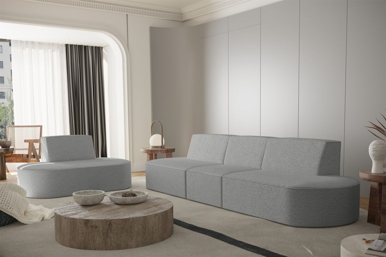 Sofaset ersofa Set 3-1 MILOT in Stoff Ascot Bukla Grau